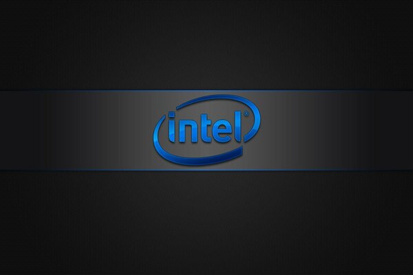 Intel Emblem auf schwarzem Hintergrund