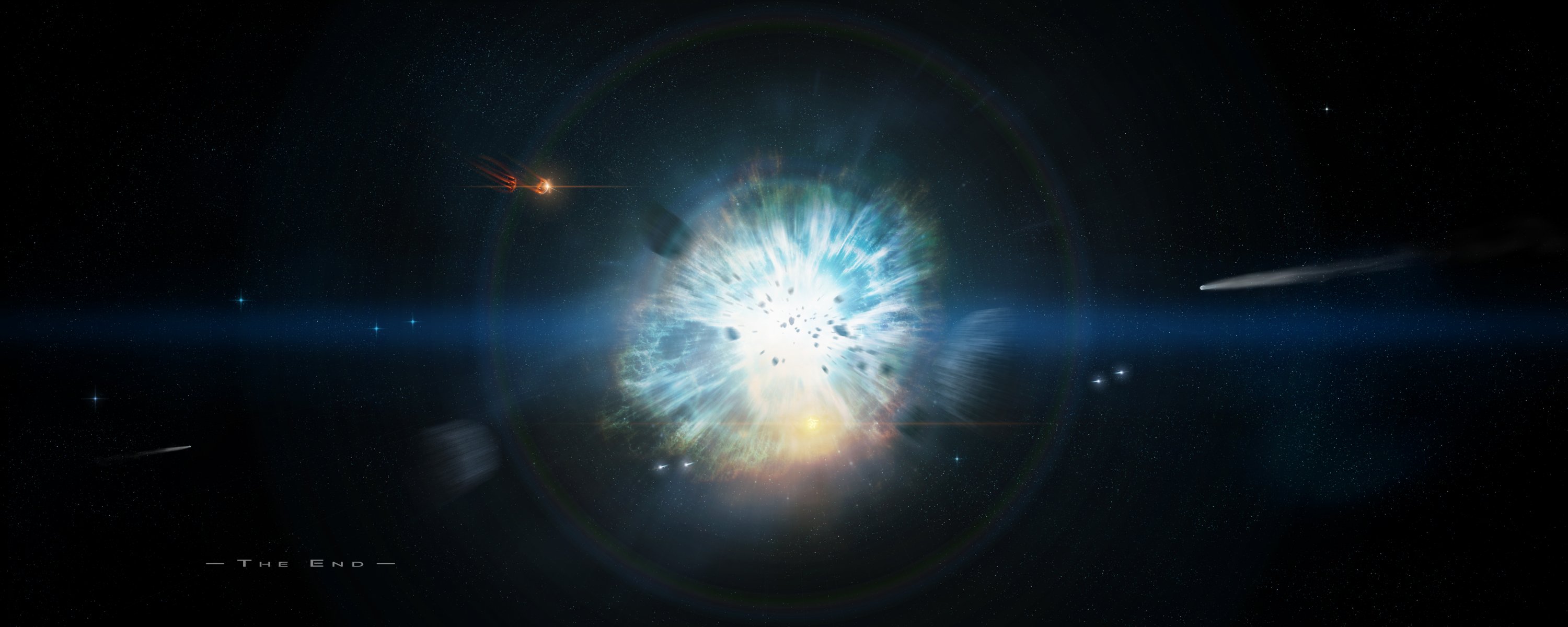 katastrophe explosion sterne kometen raum