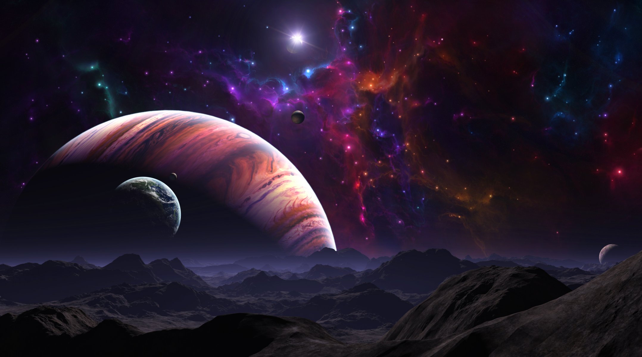 oberfläche planeten berge landschaft gasriese sterne