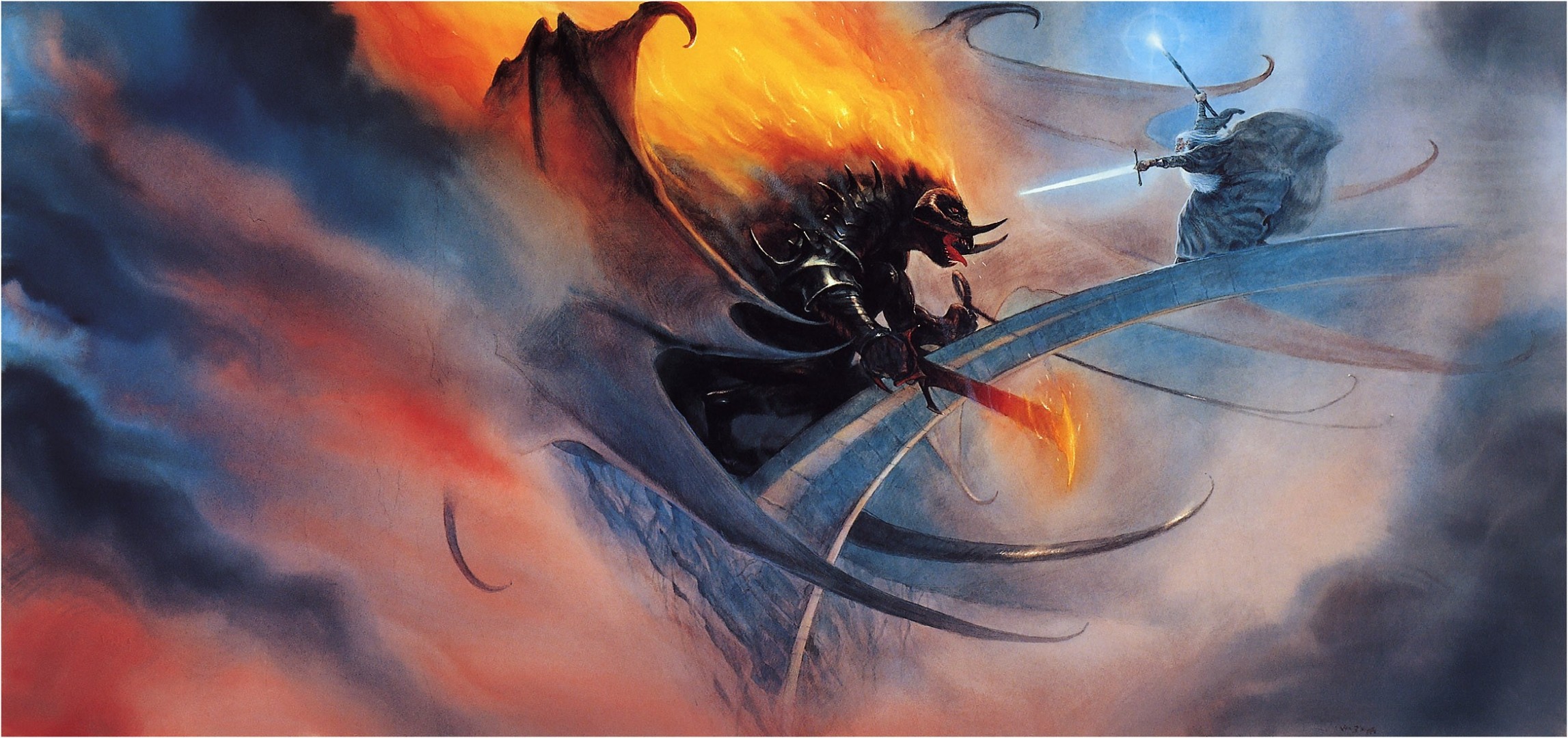 herr der ringe gandalf brücke kampf fantasie magie