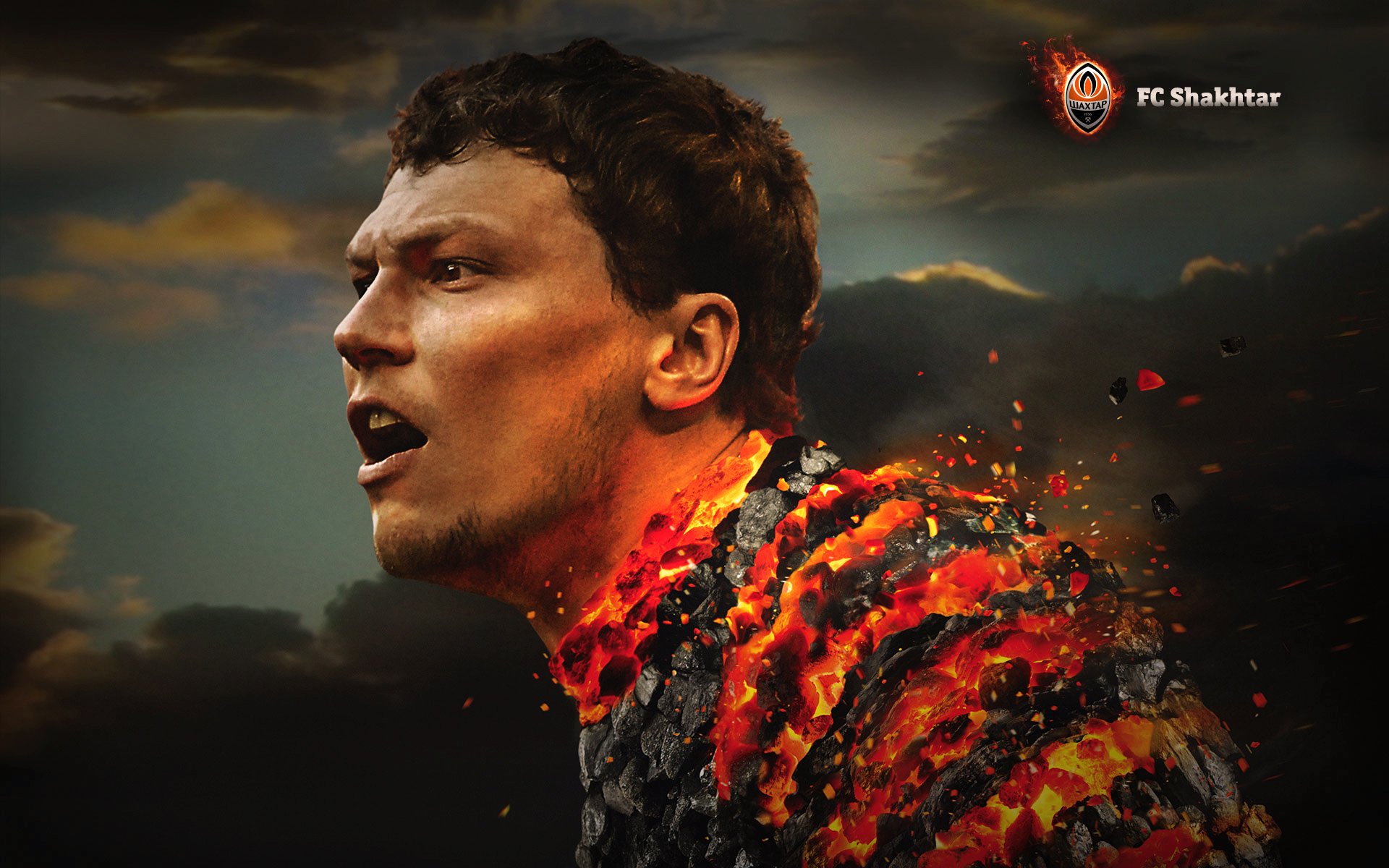 andrey pyatov bergmann fußball spieler sport gesicht kohlen feuer