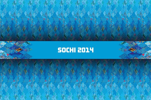 Emblem der Olympischen Spiele in Sotschi 2014, blaue Farbe
