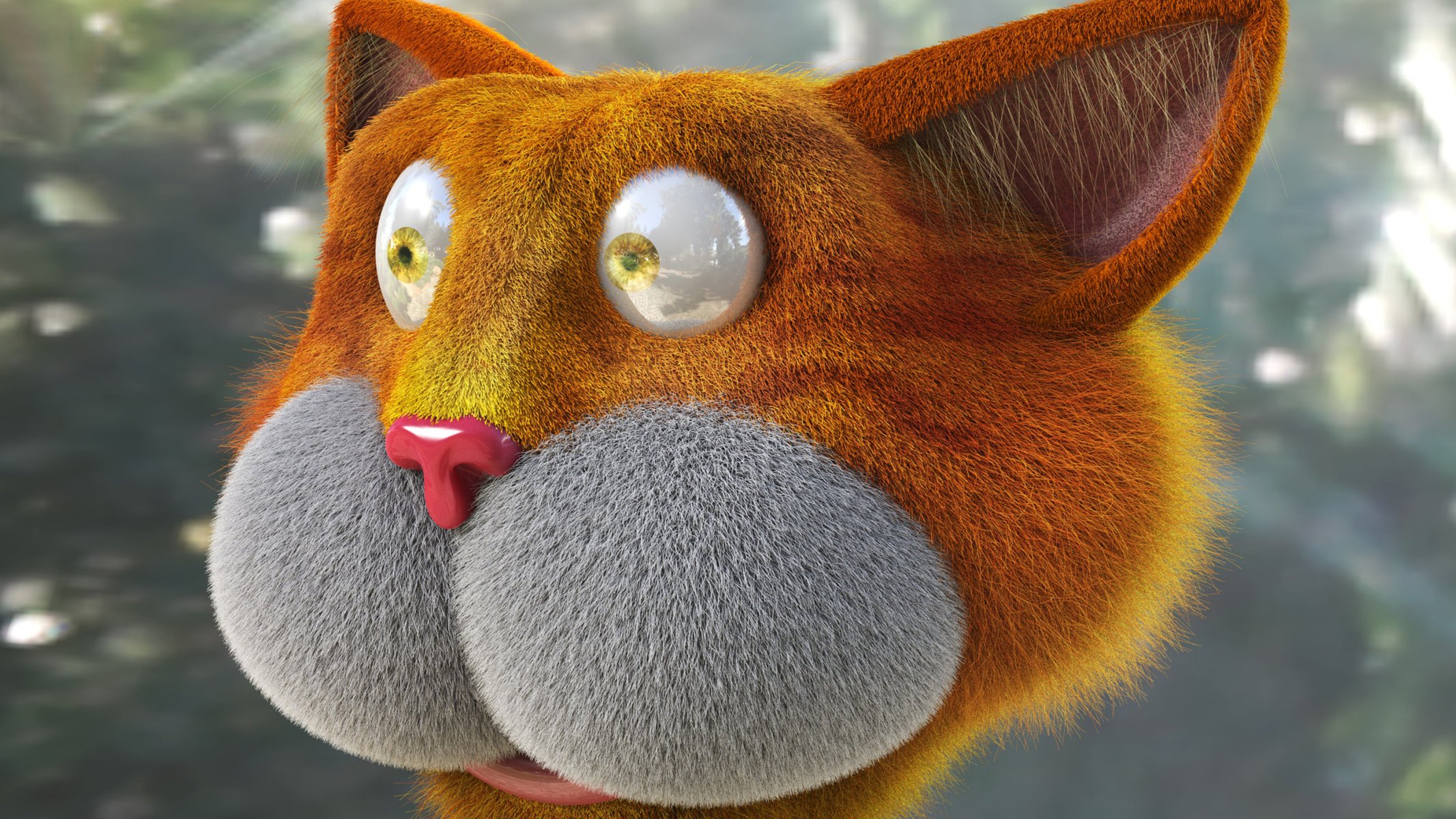 3d katze bälle