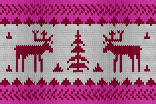 Winterdruck für Pullover oder Socken mit Hirschen