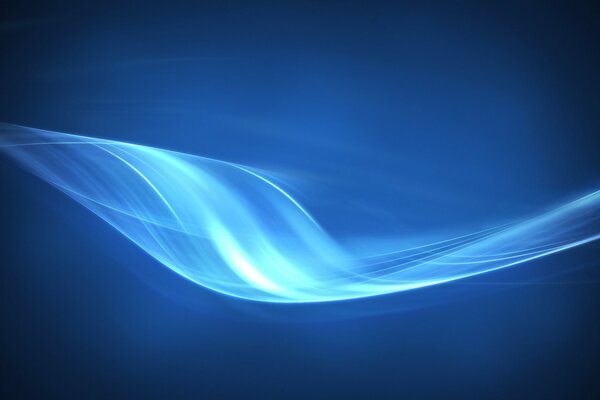 Gekrümmte Lichtlinien auf blauem Hintergrund