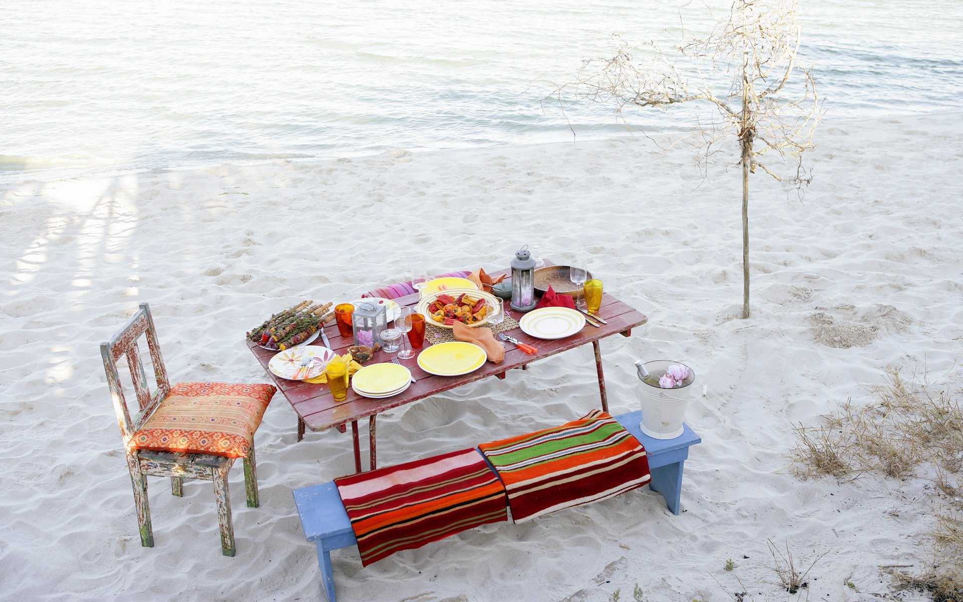 essen tisch strand