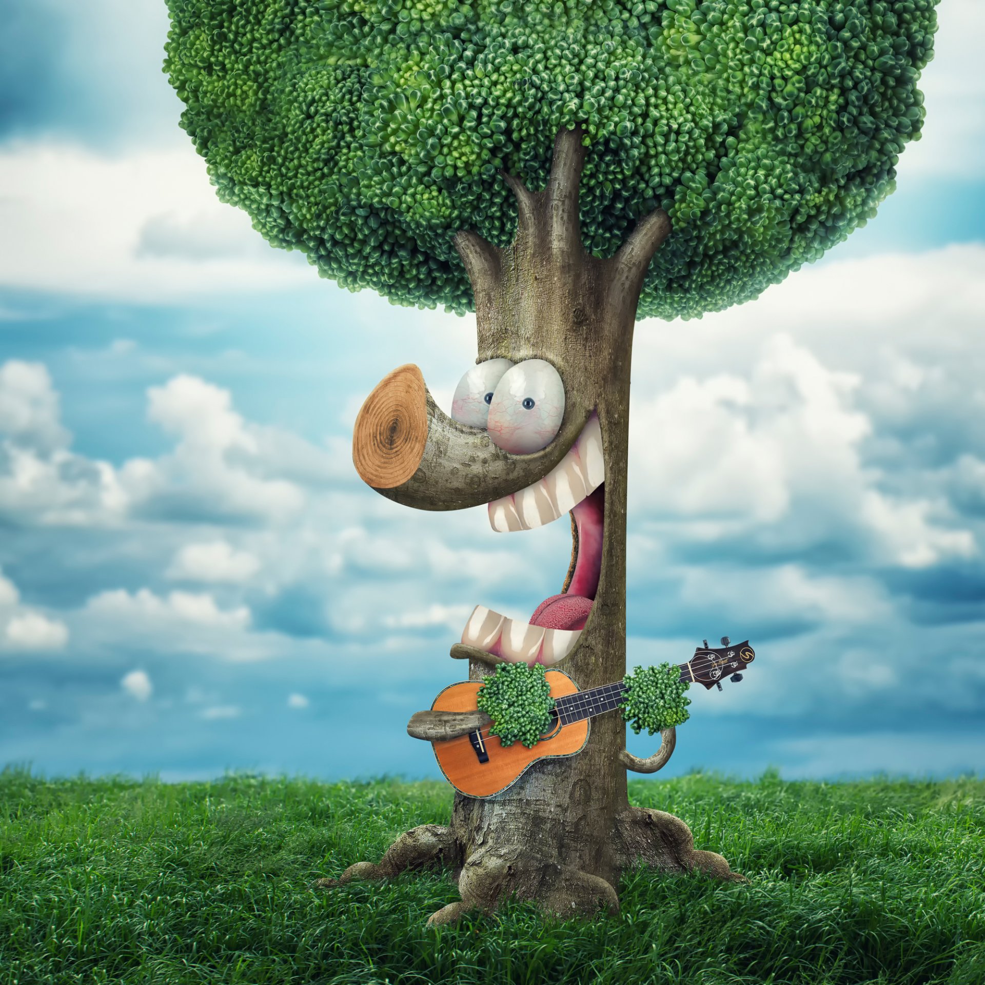 holz gitarre lied humor
