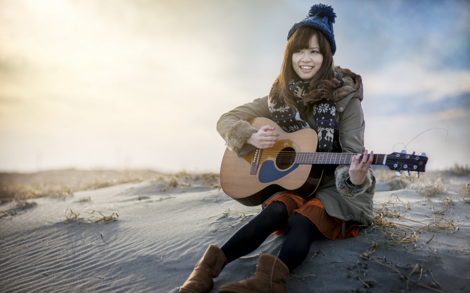 mädchen asiatisch gitarre musik