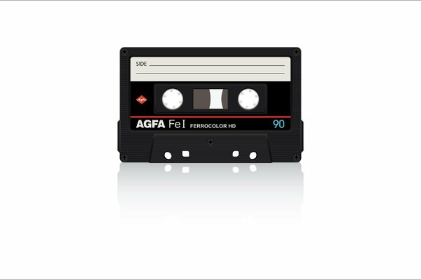 Bild einer Audiokassette im Retro-Stil auf weißem Hintergrund