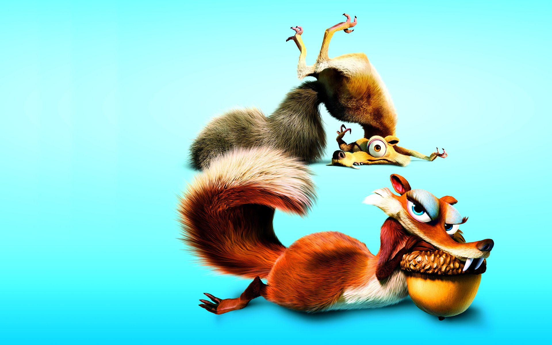 eiszeit eichhörnchen scrat blauer hintergrund nussbaum