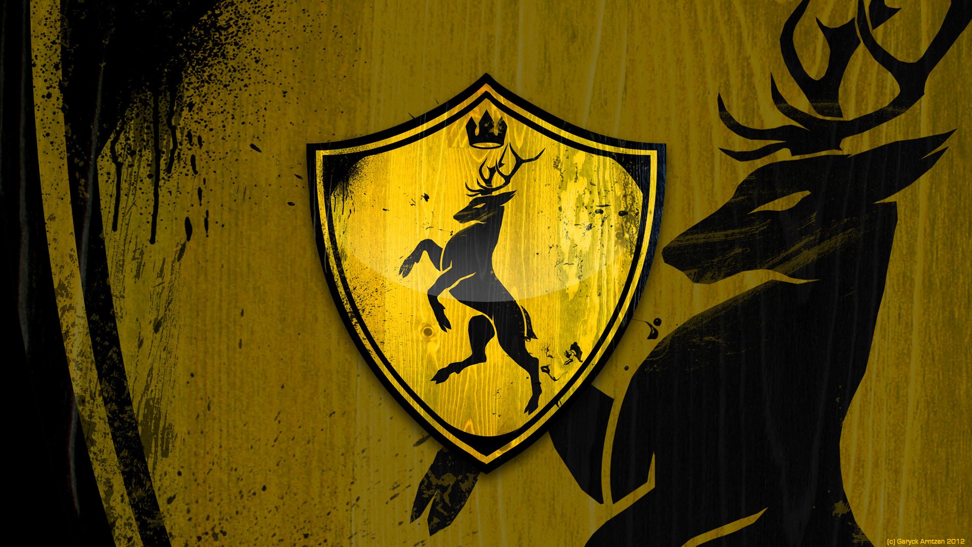 game of thrones das lied von eis und feuer das lied von eis und feuer tv-serie buch baratheon wappen hirsch krone hörner unsere wut