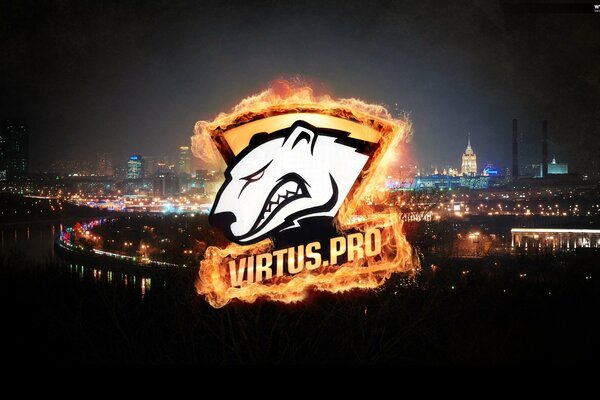 Eisbär-Logo auf Nachtstadthintergrund