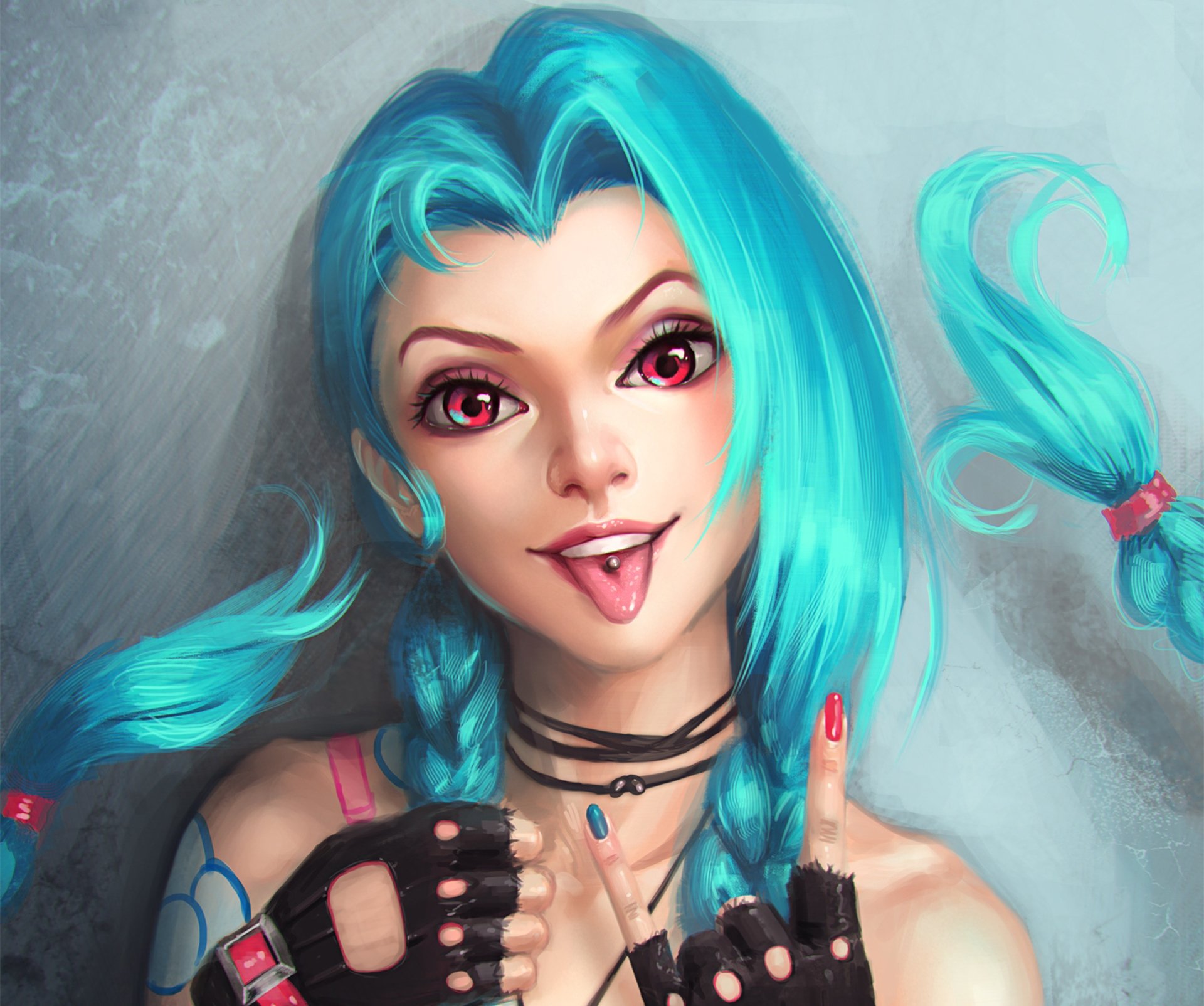 jinx lol blaue haare league of legends zunge