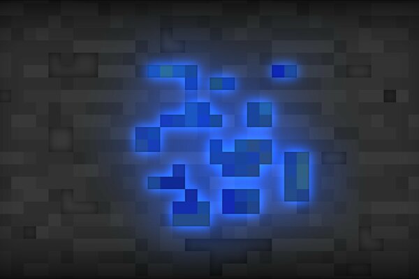 Azurblaue Abstraktion im Minecraft-Stil