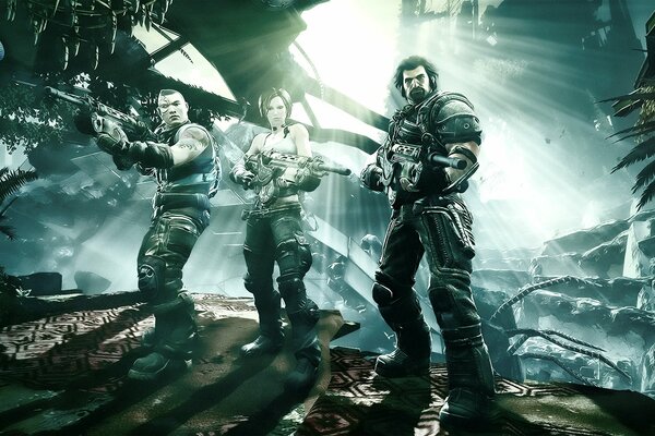 Schläger mit Waffen aus dem Spiel Bulletstorm