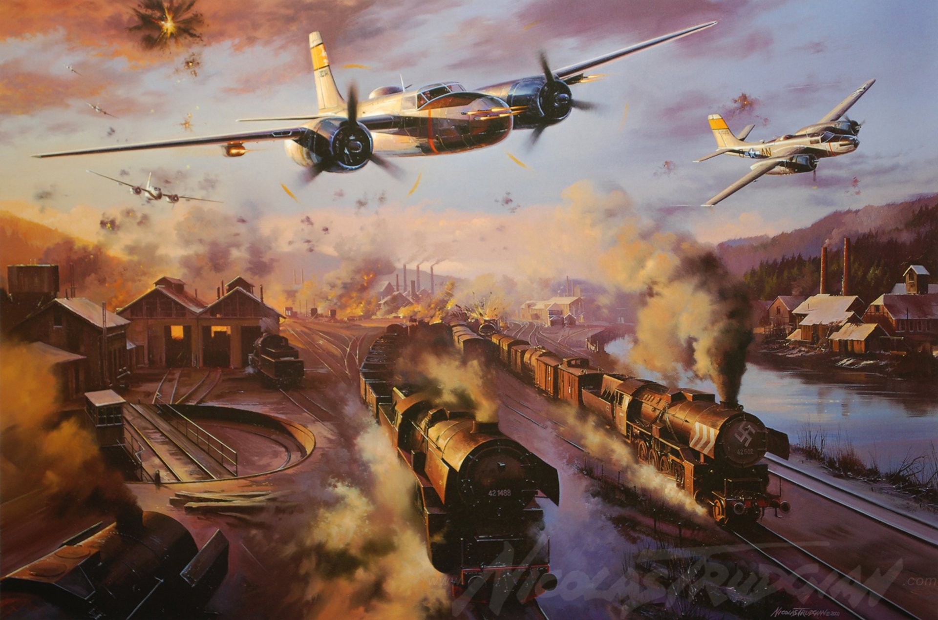 a-26 invader invader a-26 stormtrooper bomber ww2 malerei flugzeugkunst flugzeug