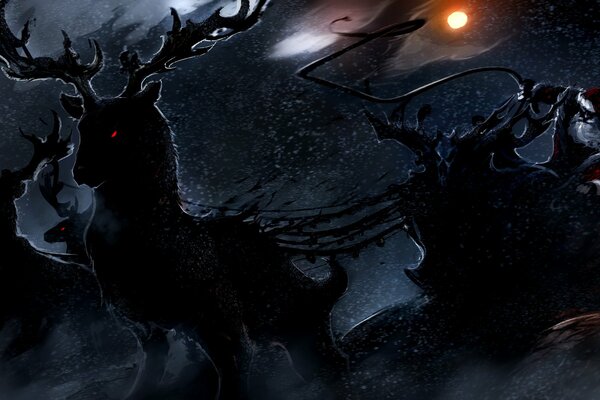 Der Weihnachtsmann fährt nachts
