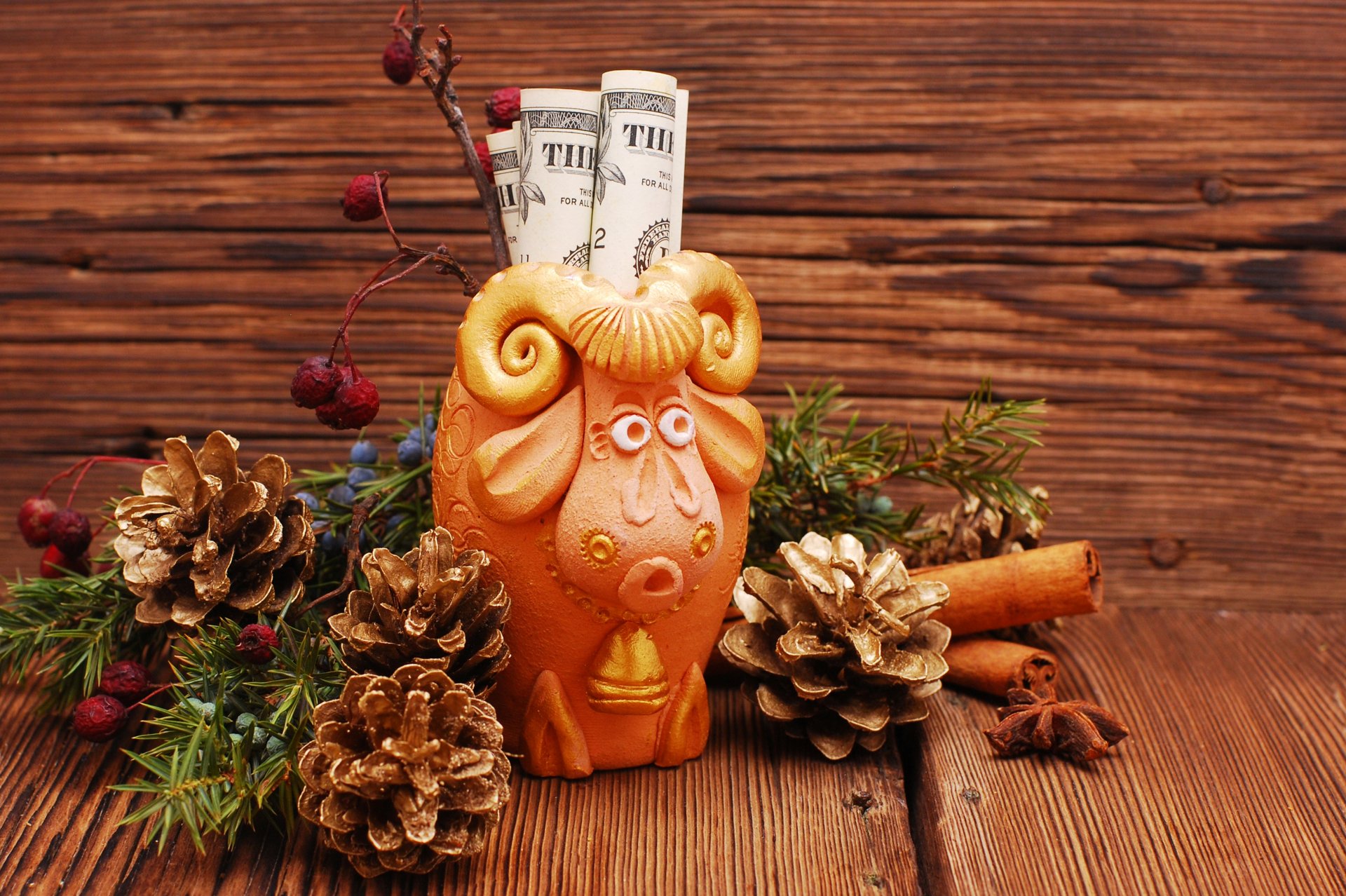 schafe neujahr 2015 schmuck dollar geld