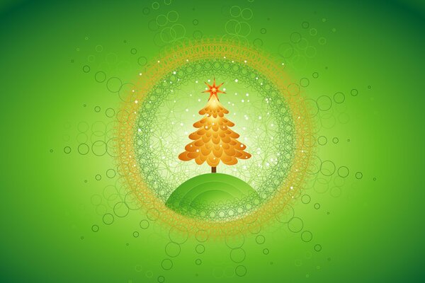 Grüner Weihnachtsbaum ohne unnötige Details