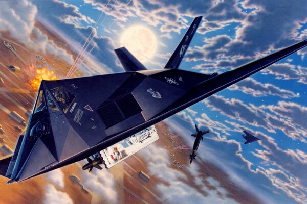 Amerikanisches Einzel-Unterschall-taktisches unauffälliges Aufprallflugzeug Lockheed f- 117