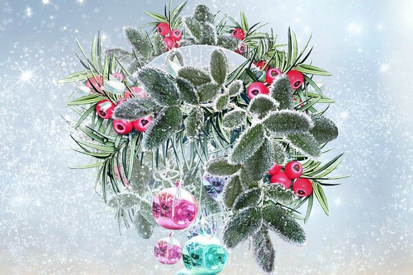 Weihnachtsbeere Spielzeug mit Frost