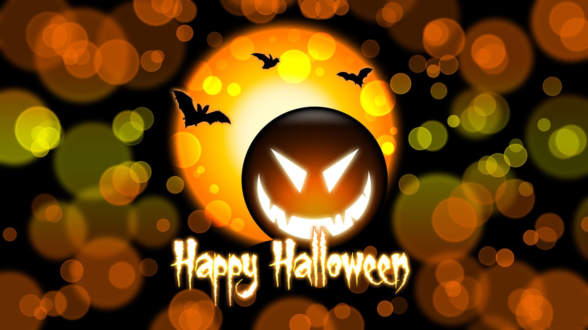halloween kürbis fledermäuse kreise inschrift frohes halloween