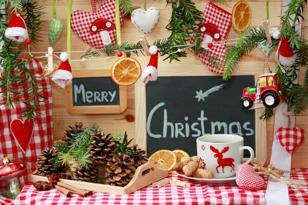 Tischdekoration für Weihnachten