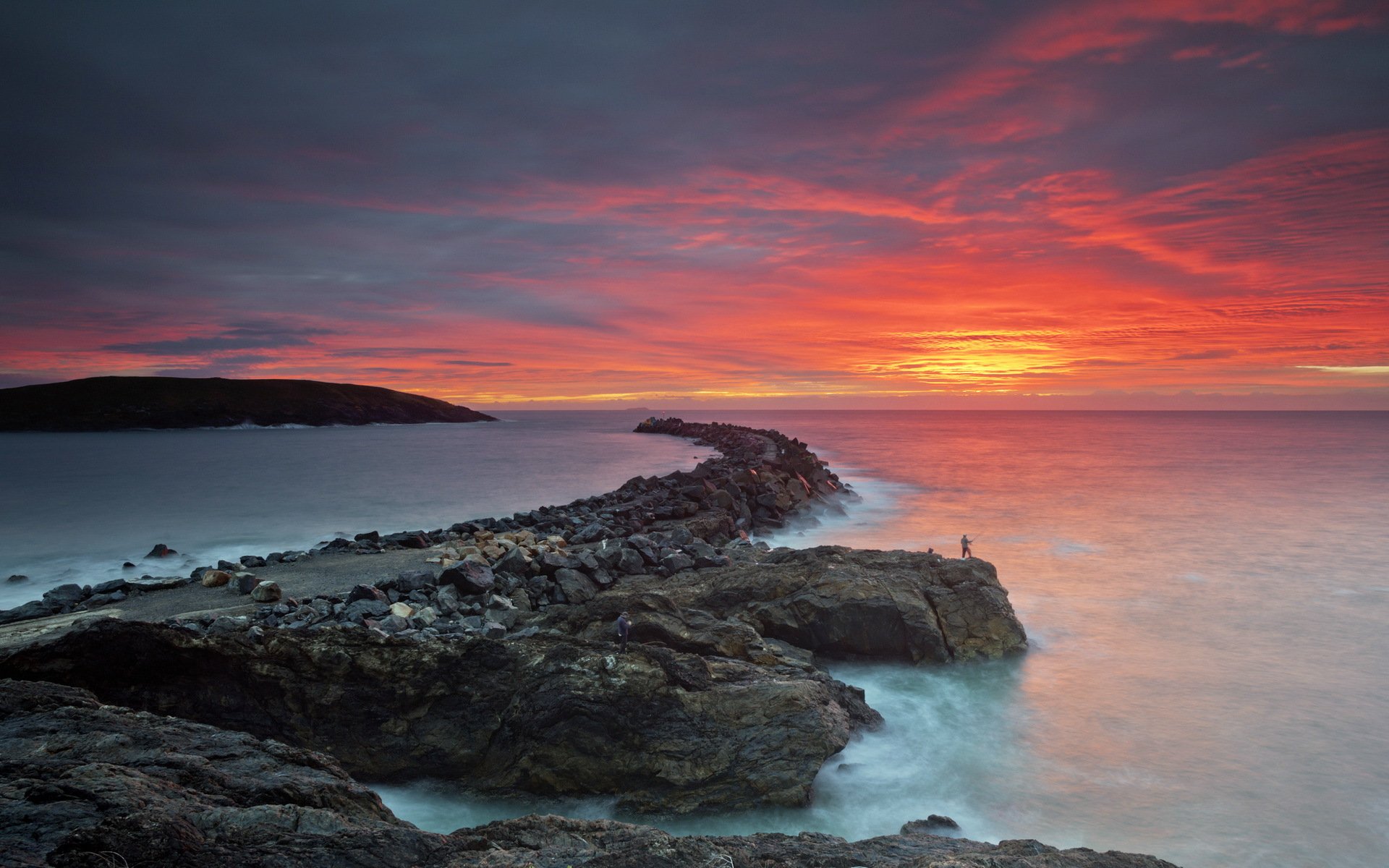 sonnenuntergang meer landschaft