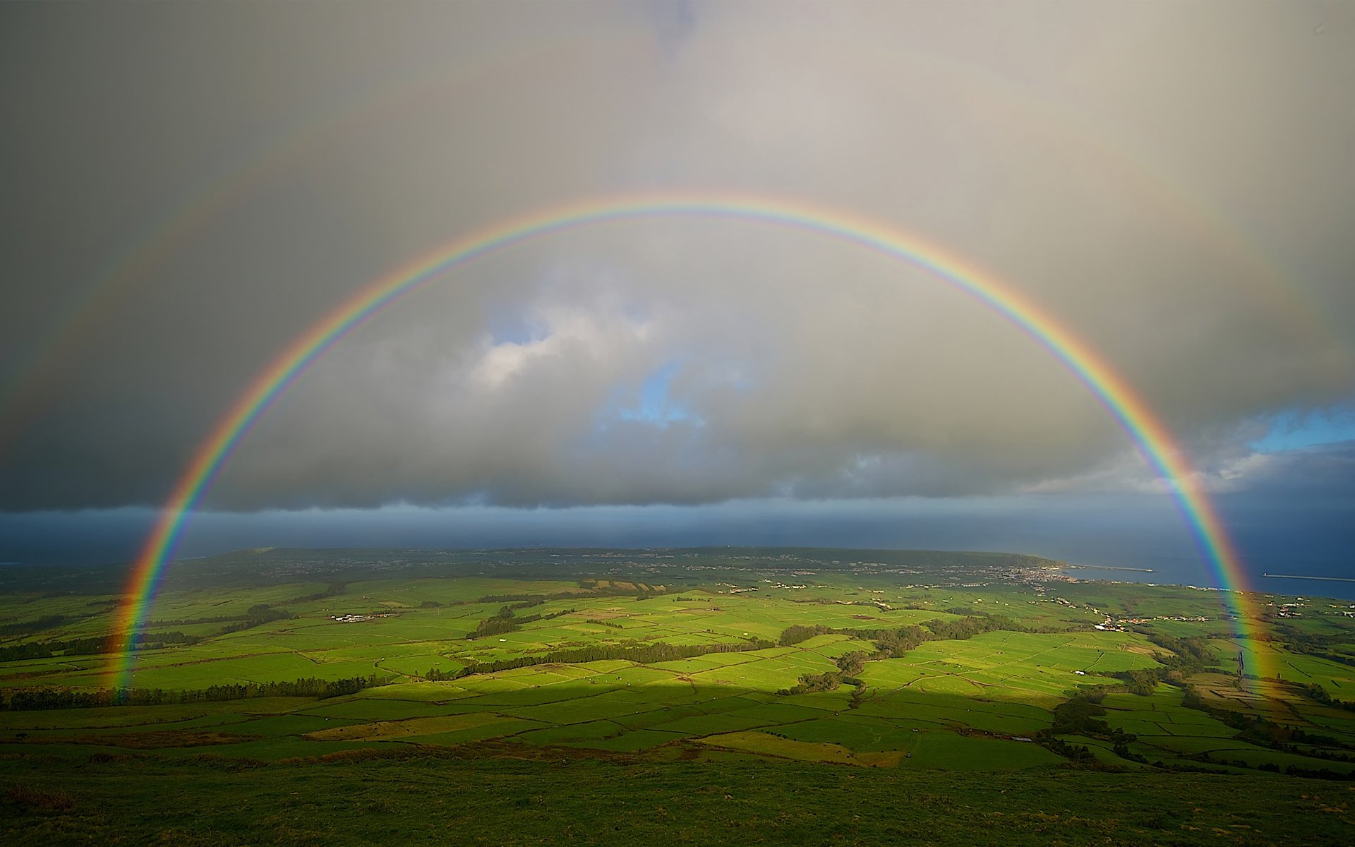 regenbogen himmel meer