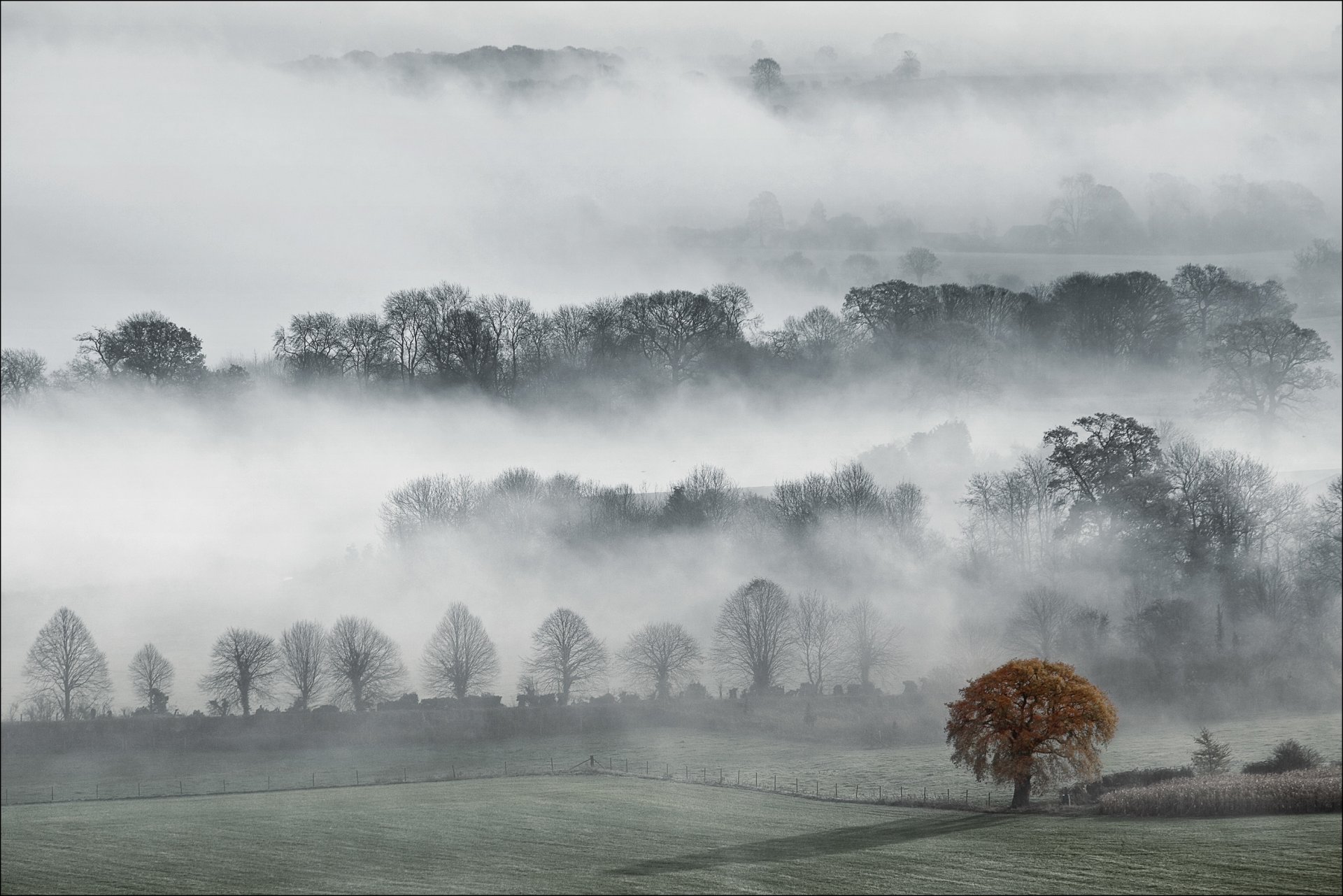 england wiltshire grafschaft peucy valley herbst nebel