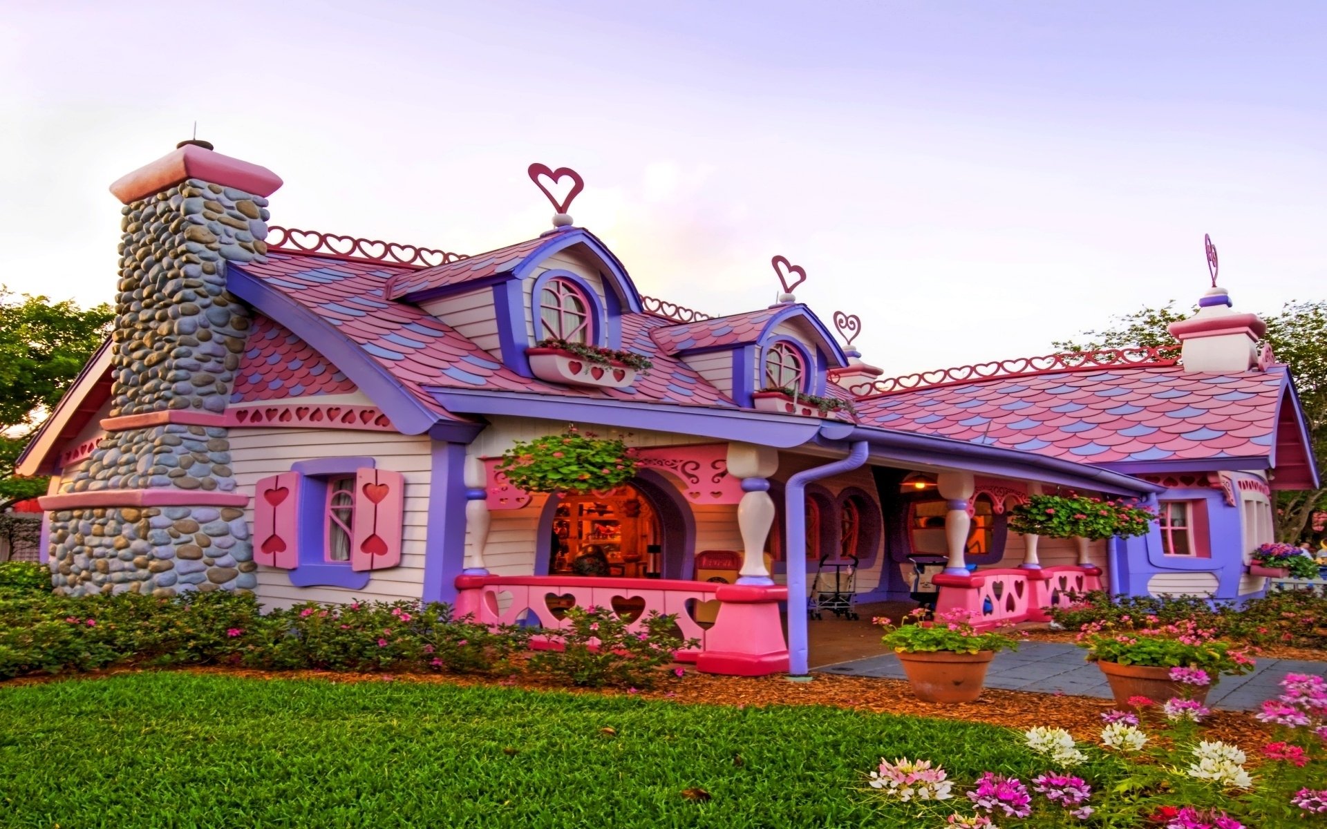 haus haus blumen rosa fabelhaft herzen
